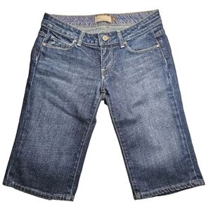 Paige Women's Laurel Premium Denim Jean Bermuda Summer Shorts Dark Wash Sz 26